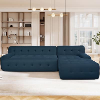 Sectional Sofa Minimalist Modular Couch, 3 Seat Modern Sofa Upholstered Deep Seat Couches Livingroom Lounge Couches