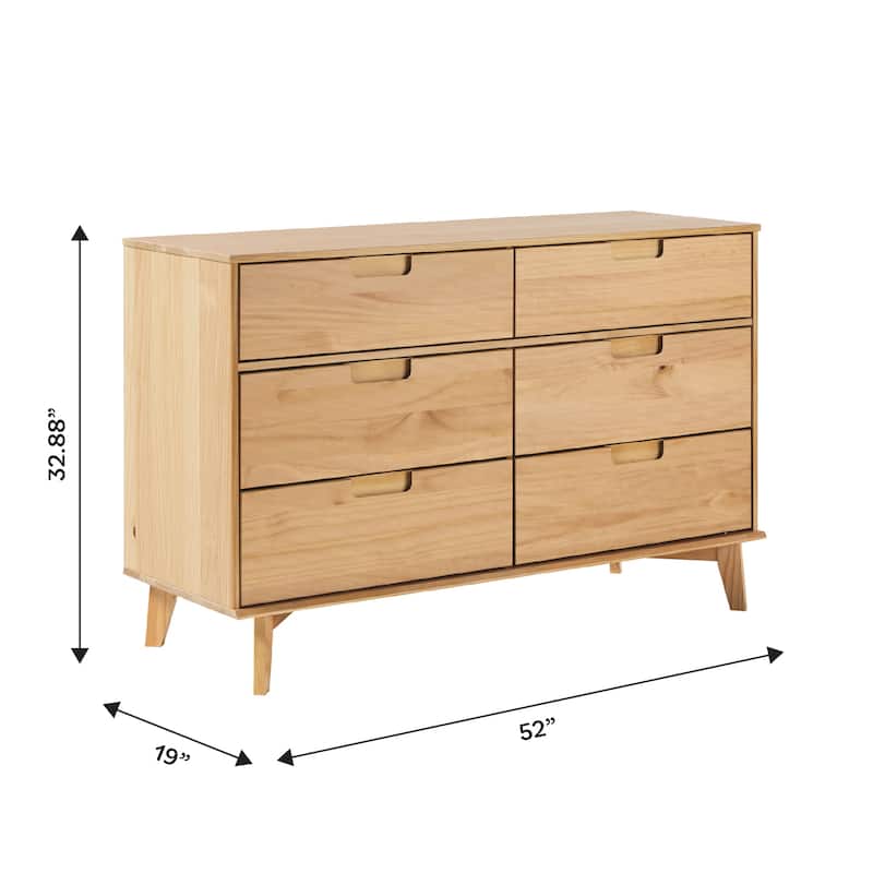 Middlebrook Gammelstaden Mid-Century Solid Wood 6-Drawer Dresser