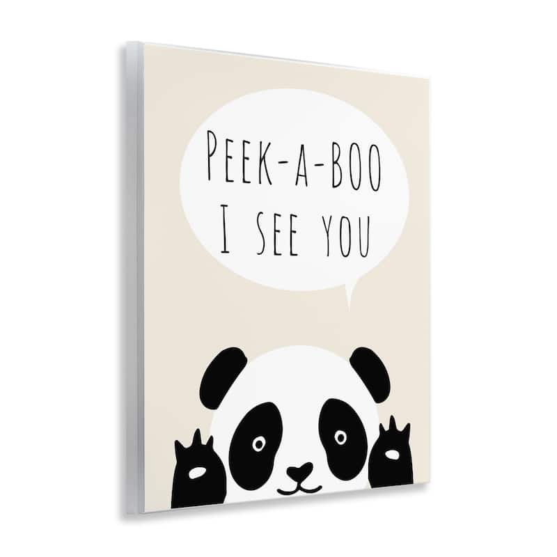 Stupell Peek-a-Boo Panda Bear Wall Plaque Art Design By Chen Alyesh