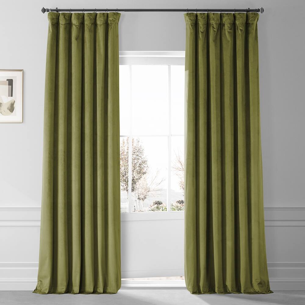 Exclusive Fabrics Signature Plush Velvet Hotel Blackout Curtains (1 Panel) - Luxury Soft Drapery for Light Control & Elegance