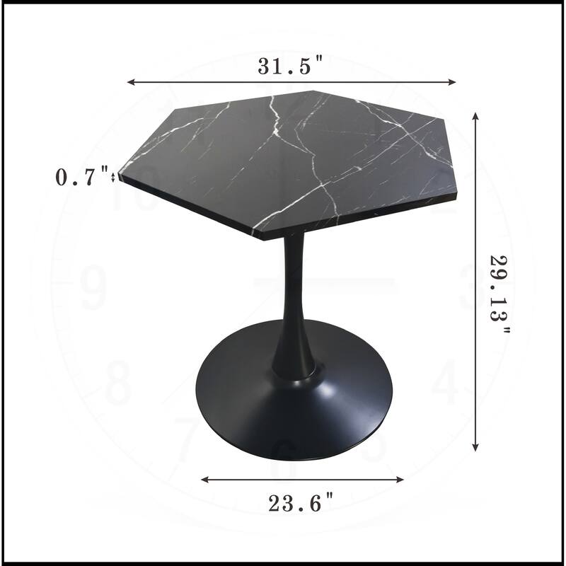 31.50"Modern Hexagonal Coffee Table with MDF Table Top