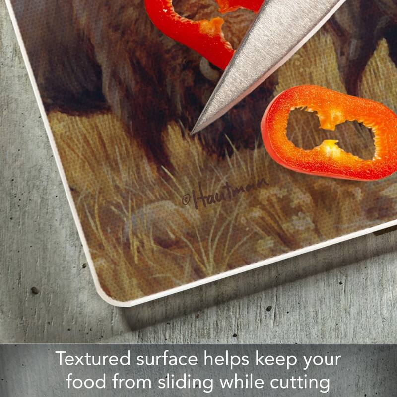 Buffalo Herd 3mm Heat Tolerant Tempered Glass Cutting Board 10” x 8” Manufactured in the USA Dishwasher Safe