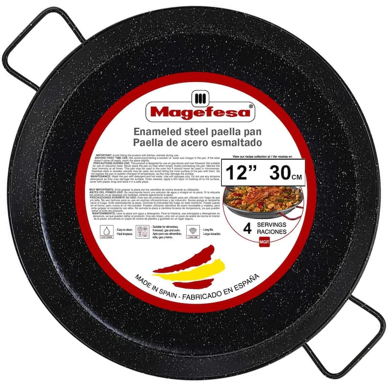 Magefesa Enameled Carbon Steel Paella Pan - 12 in / 30 cm