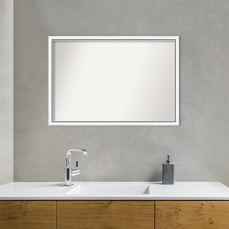 Morgan Non-Beveled Wood Framed Bathroom Vanity Wall Mirror
