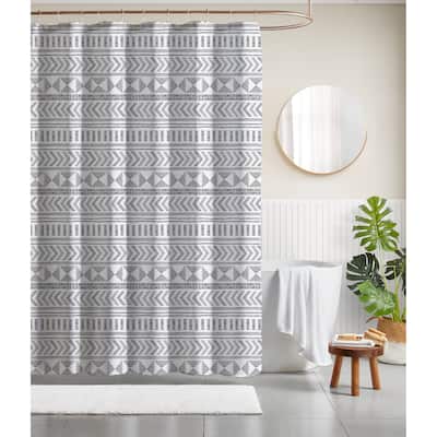DESIGN STUDIO Printed Polyester Canvas Shower Curtain