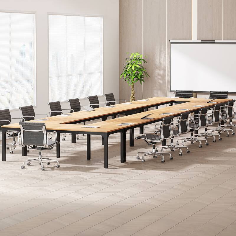 78.74-Inch Conference Table Set,13FT Conference Room Table, Large Rectangle Meeting Seminar Tables Set,Long Business Tables