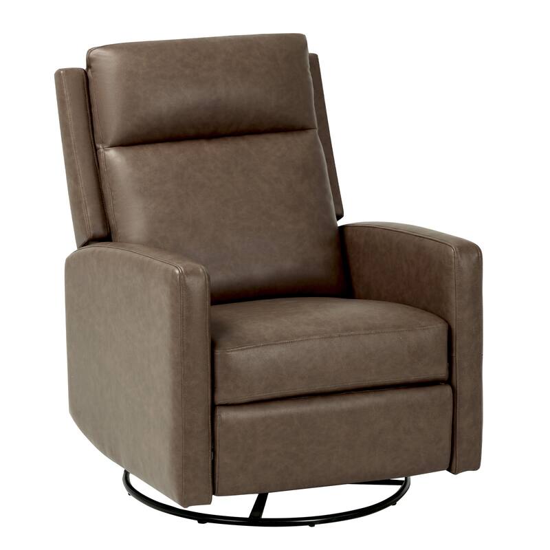 Modern Swivel Recliner Chair with Glider Rocking Motion High Back PU Leather Upholstery