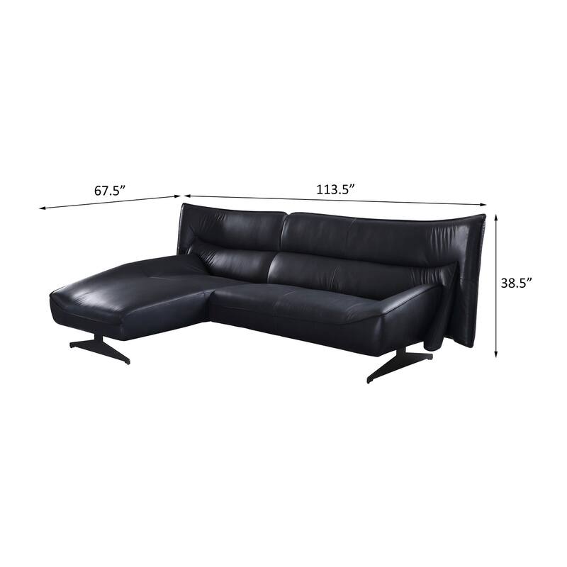 Maven Dark Grey Armless Sectional Sofa with L-Shape