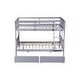 preview thumbnail 10 of 34, Full over Full Rubber Wood Bunk Bed with 2 Drawers,Convertible into 2 Full Beds,Ladder and Safety Guardrails