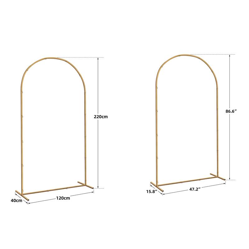 47.2" W x 86.6" H Iron Arch Roof for Garden Wedding
