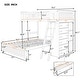 preview thumbnail 3 of 10, Wooden Twin Over Full Bunk Bed With Six Drawers And Flexible Shelves,Bottom Bed With Wheels