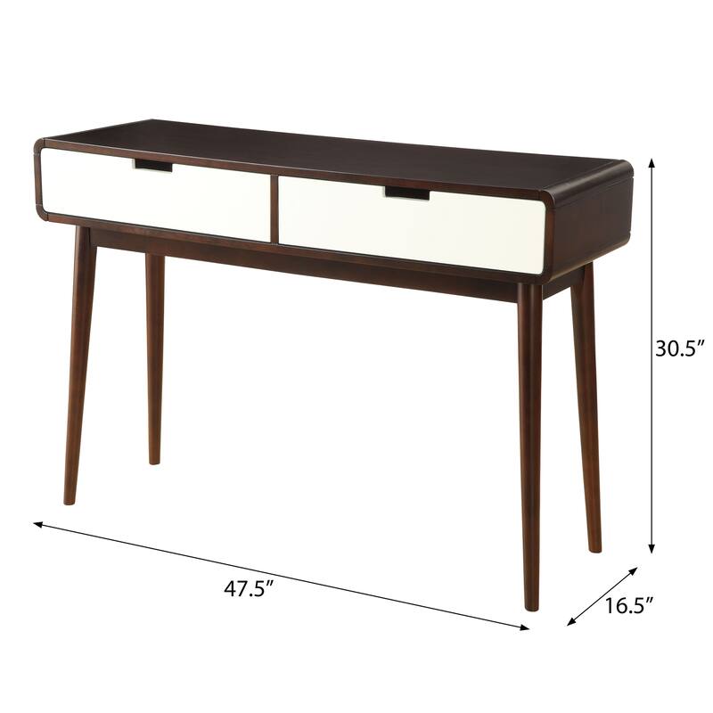 Vyara Espresso and White 2-drawer Sofa Table