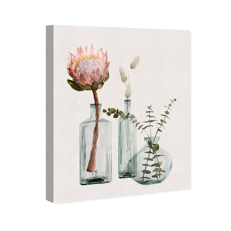 Wynwood Studio Canvas Floral and Botanical Contemporary Elegant Florals White and Light Pink Farmhouse Wall Art Canvas Print