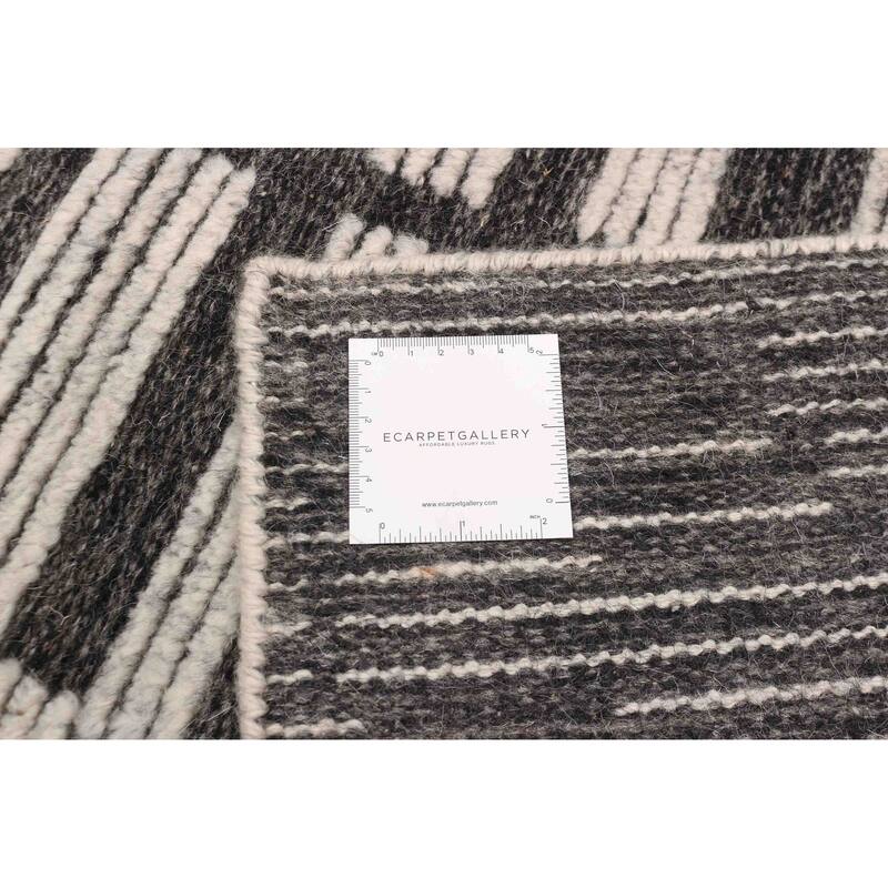 ECARPETGALLERY Hand-knotted Tangier Dark Grey Wool Rug - 5'1 x 8'0