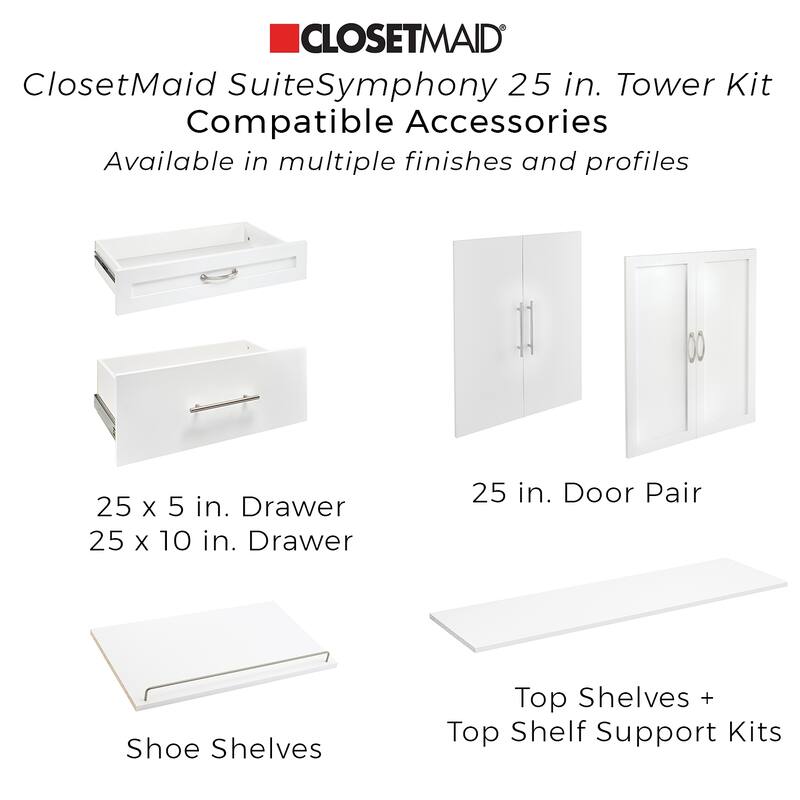 ClosetMaid SuiteSymphony 25-inch Wide Starter Tower Closet Organizer ...