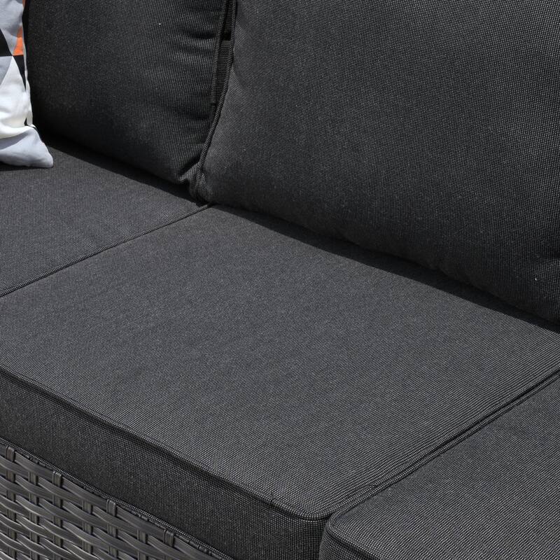 OVIOS 7-piece Patio Outdoor Wicker Conversation Set