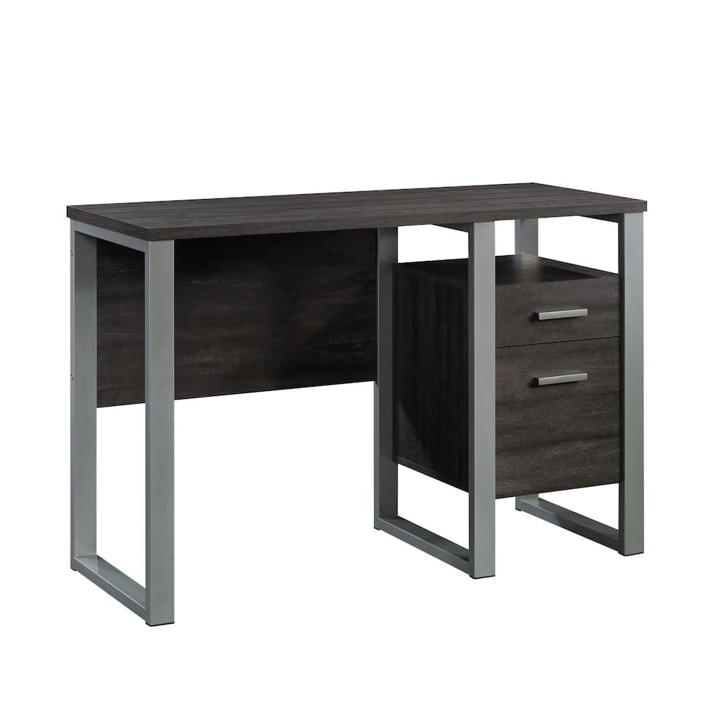 Wood Desk with Drawer and Productivity Design, Dark Brown.