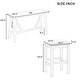 preview thumbnail 4 of 20, Home Kitchen Dining Bar Table Set with 3 Padded Stools Multi-Functional Solid Wood Breakfast Nook with USB Ports & Power Strip