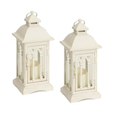 Lantern w/ LED Candle (Set of 2) - 5 x 5 x 12.25 - 5 x 5 x 12.25