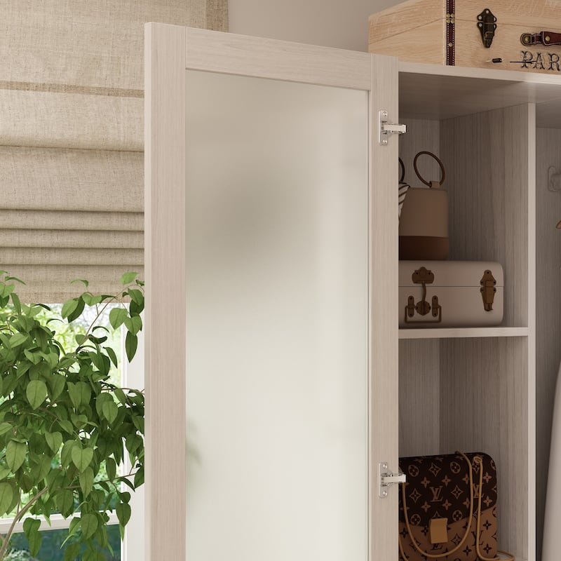 Combo Elegant Light Gray Wardrobe Modular Closet Configuration Armoire