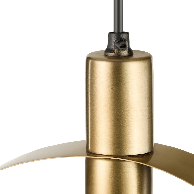 Lena River of Goods Gold Finish Metal 20-Inch Pendant Light with Adjustable Hanging Cord - 13.5" x 2" x 66"