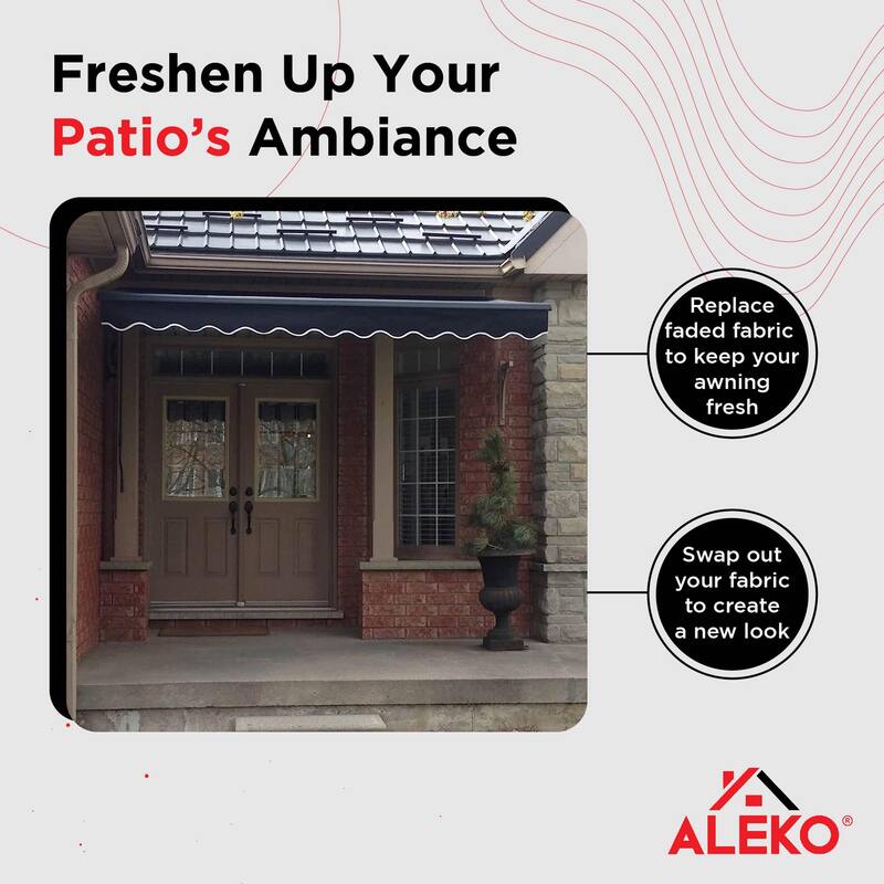 ALEKO Fabric Replacement for Retractable Awning 20 x 10 Feet Black