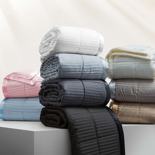 Hotel Quality Luxury Lightweight Jacquard Soft Bed Blanket with Satin Trim, Cozy and Warm