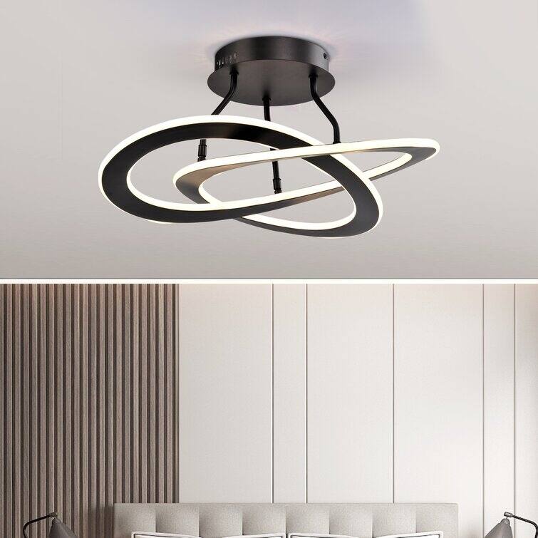 Maxax 2 - Light Unique/Statement Circle LED Semi Flush Mount