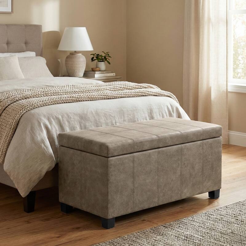 WYNDENHALL Lancaster 36 inch Wide Contemporary Rectangle Storage Ottoman