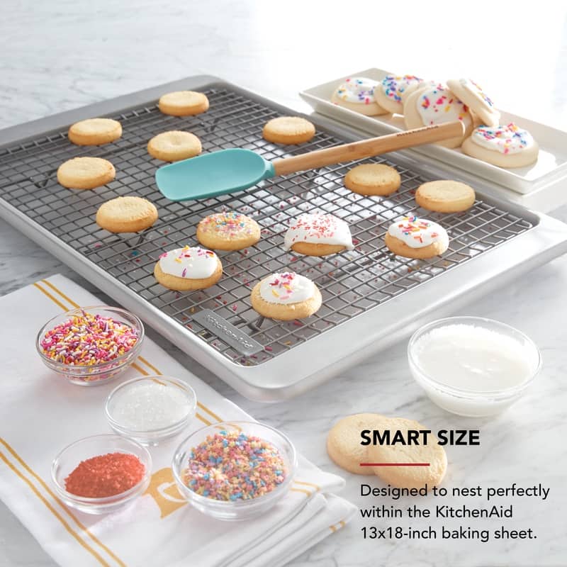 KitchenAid Nonstick Universal Cooling Rack, 13x18 Inch, Silver