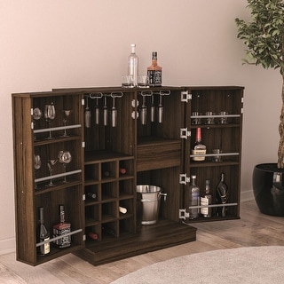 Boahaus Brown Expandable Bar Cabinet with Wine Sto