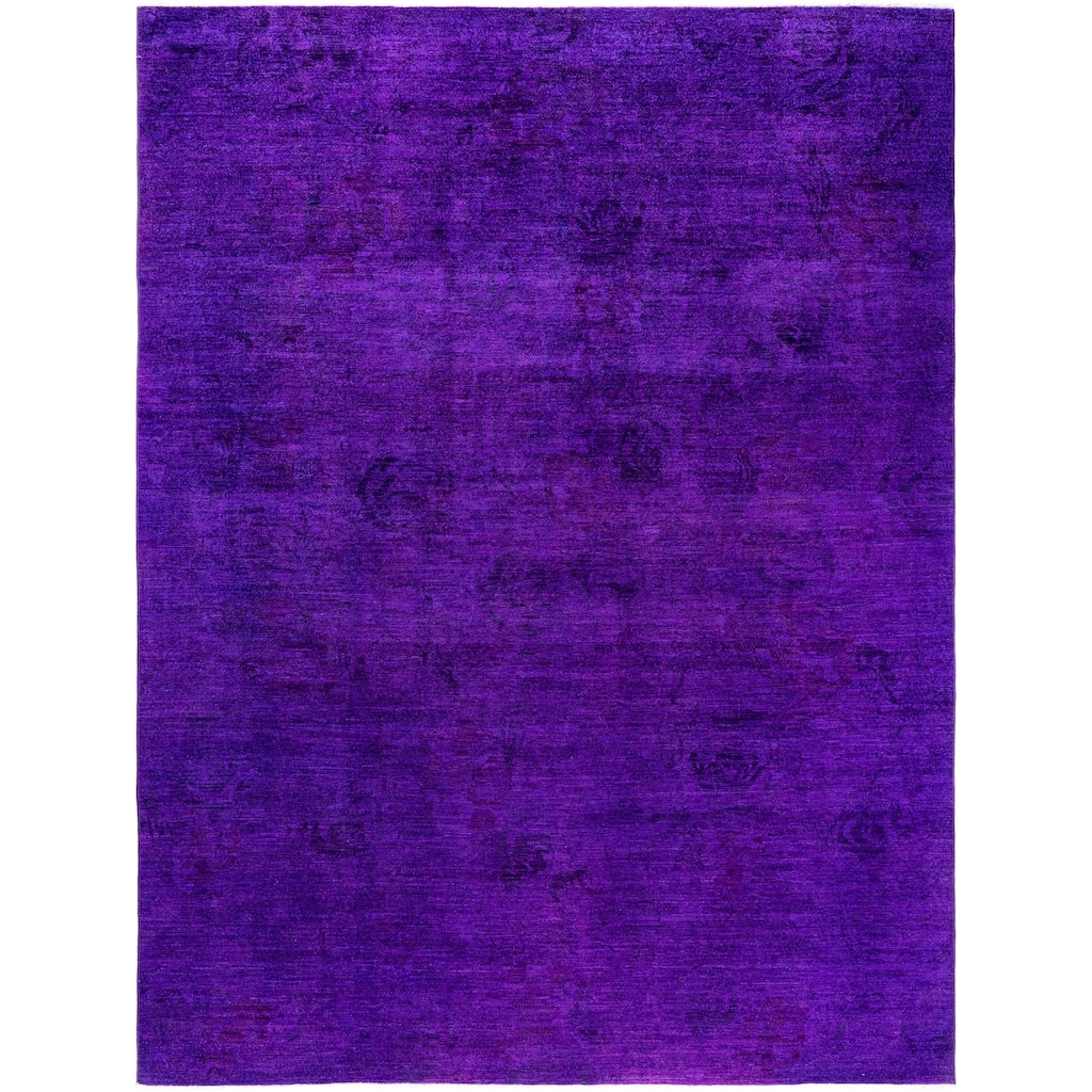 Overdyed One-of-a-Kind Hand-Knotted Area Rug - Purple - 8' 10" x 11' 10"