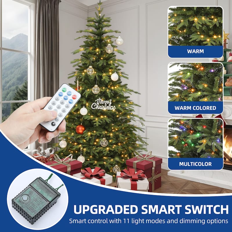 6/7.5Feet Prelit Slim Fraser Grande Christmas Tree with Remote Control