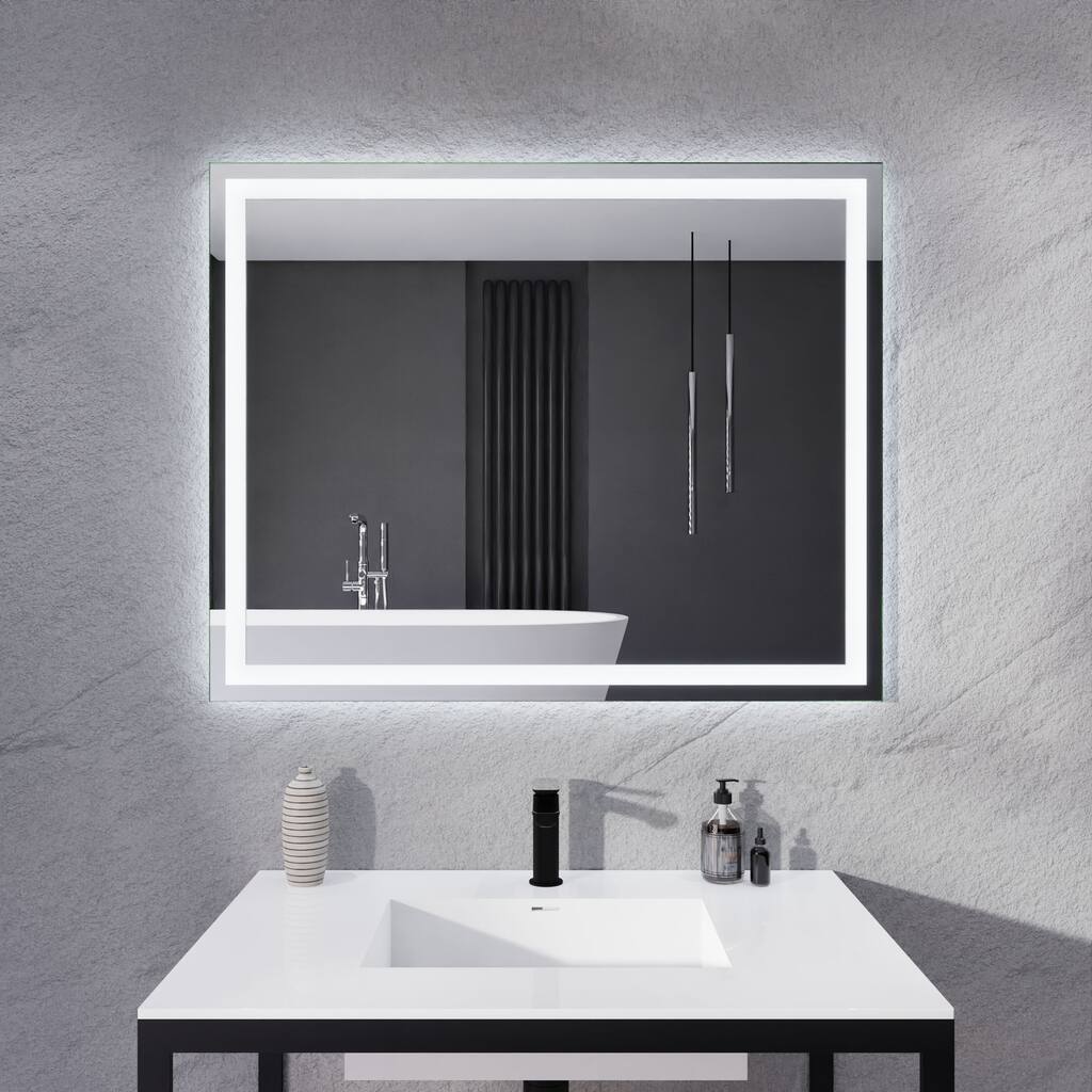 ANZZI 32-in. x 40-in. LED Front Lighting Bathroom Mirror with Defogger