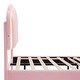 preview thumbnail 13 of 12, Twin Size Upholstered Flower-Shape Platform Bed w/LED Light Strip,Pink