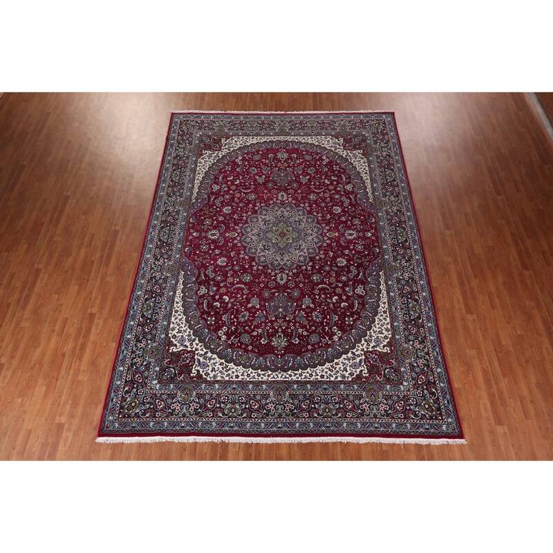 Traditional Kashan Turkish Large Rug Machine Made Carpet - 9'8" x 13'6"