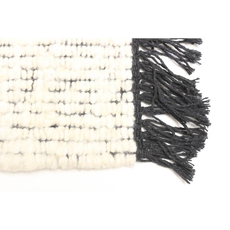 ECARPETGALLERY Braid weave Sienna Cream Wool Rug - 5'2 x 7'6