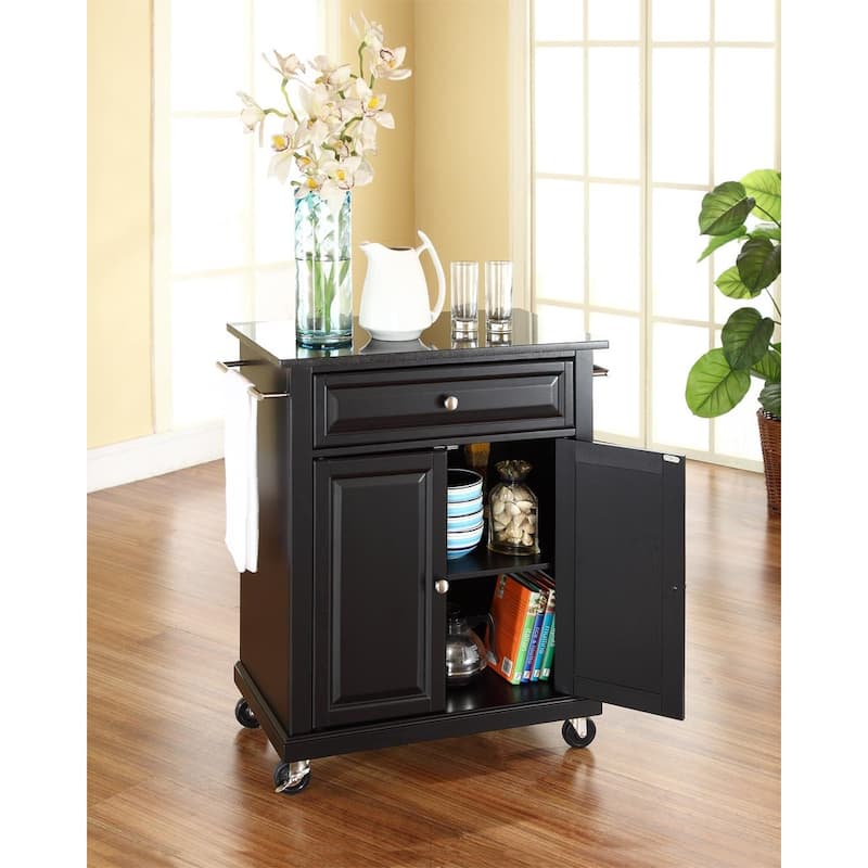 Kitchen Cart Granite Top Mobile Island Storage, Adjustable Shelf, Kitchen Organizer, Rolling Utility Cart
