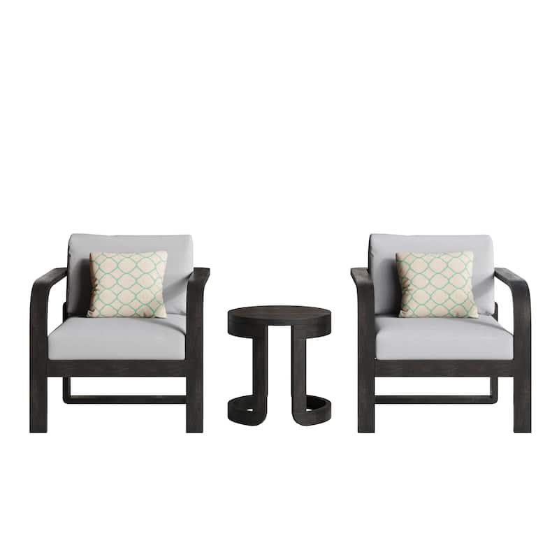 Corvus Annette 3-piece Outdoor Chat Set with Sunbrella Pillows