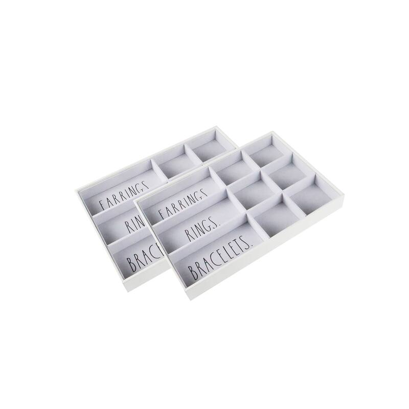 Rae Dunn Set 2 Stackable Jewelry Trays