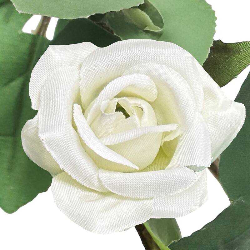 Cream White Artificial Tea Rose Flower Stem Hanging Spray 48in - 48" L x 7" W x 5" DP