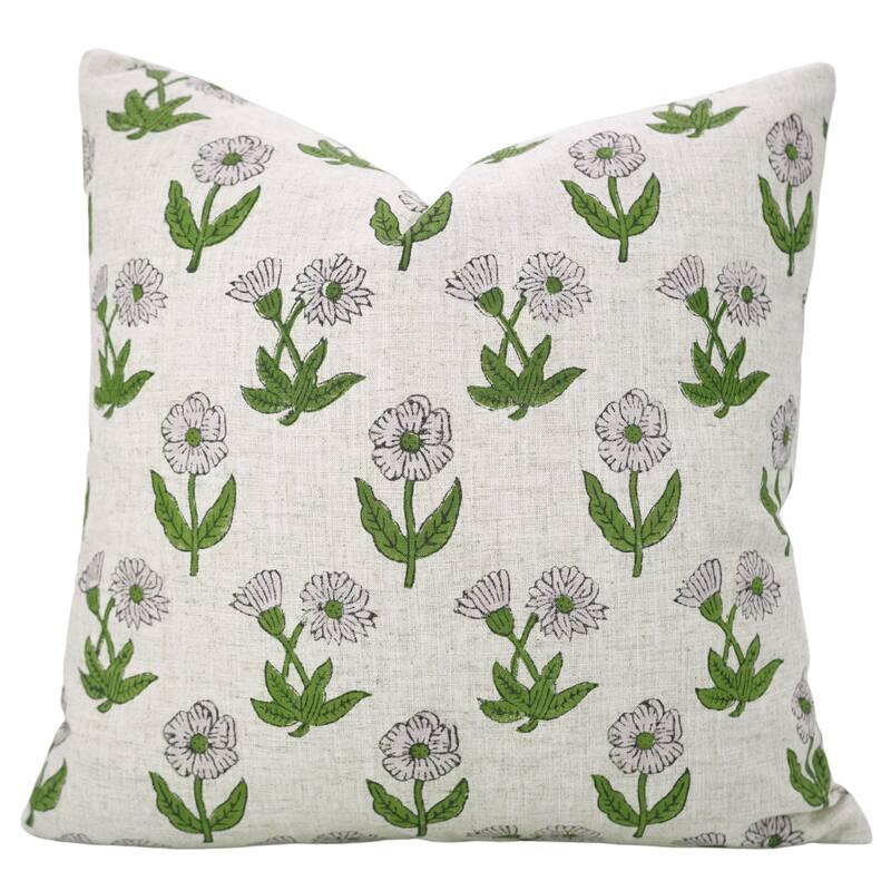 Fabdivine Handcrafted Floral Pillow Cover for Rustic Home Couch or Chair Purple Viscsoe Linen Rectangle 14x36 Inch, Kirti