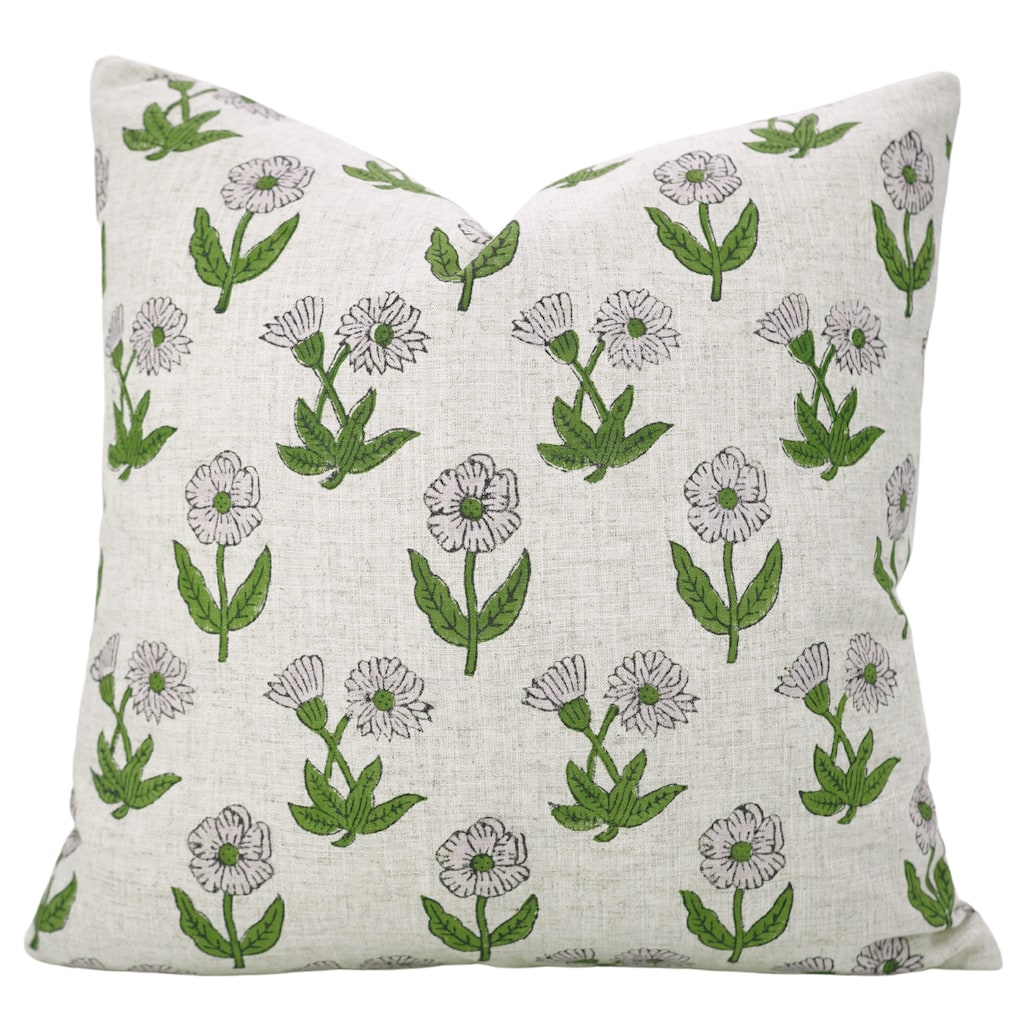 Fabdivine Handcrafted Floral Pillow Cover for Rustic Home Couch or Chair Purple Viscsoe Linen Square 24x24 Inch, Kirti
