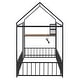 preview thumbnail 12 of 16, Twin Metal House Bed Frame with Built-In Desk Shelves USB Ports and Power Outlets, Space Saving Study