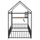 preview thumbnail 27 of 28, Twin Size Metal House Bed Frame with Desk, Shelves, USB Ports & Power Outlets, Stylish and Space-Saving Bedroom Solution, White