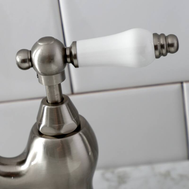 English Country Bridge Bathroom Faucet with Brass Pop-Up