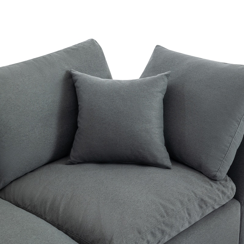 L Shaped Down Filled Upholstery Convertible Sectional Sofa, Couch with Reversible Chaise