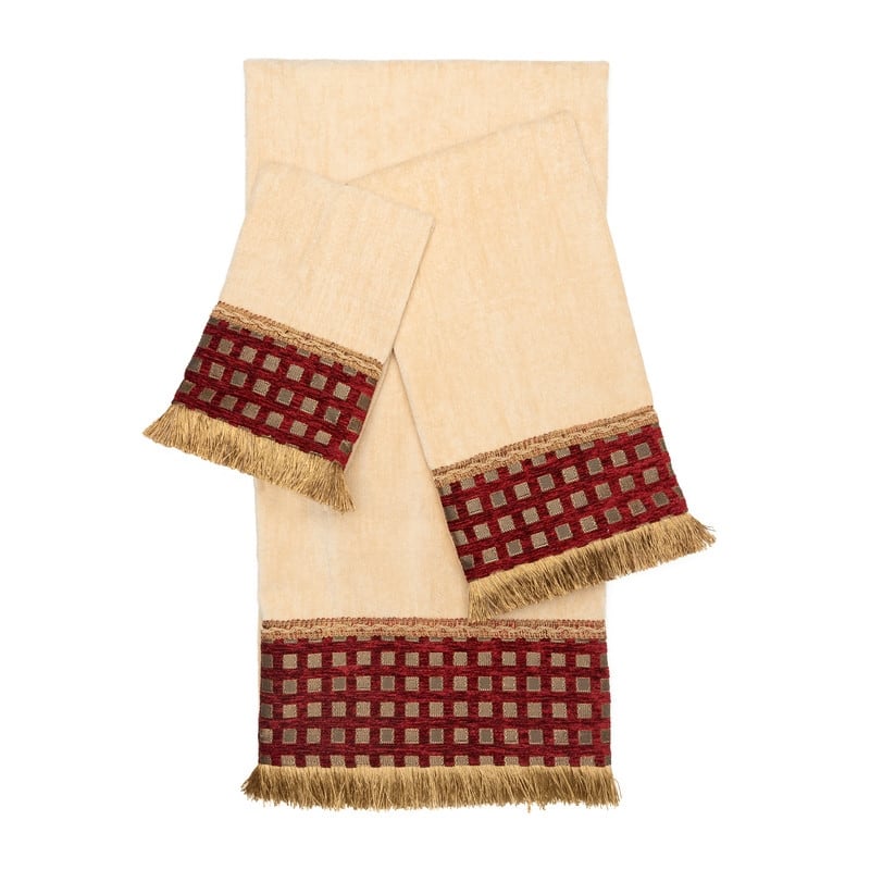 Austin Horn Classics Trackless Gimp Black 3-piece Decorative Towel Set - N/A - Light Gold