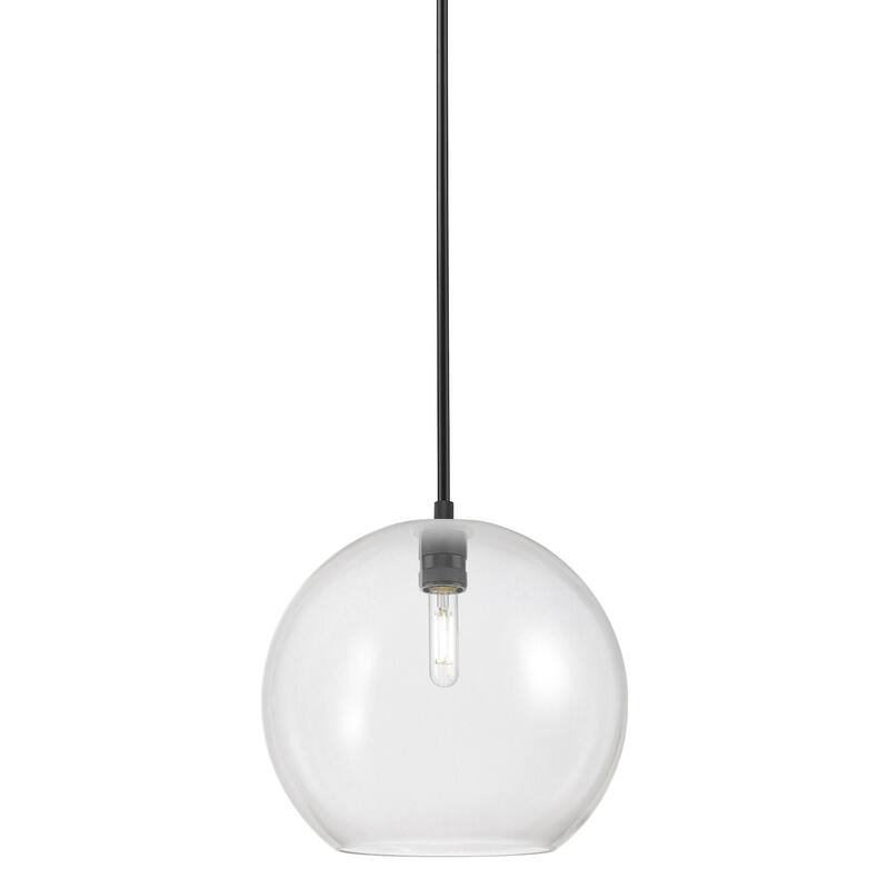 Innovations Lighting 434-1S-12-12 Crown Point Pendant Crown Point 12" - Matte Black / Clear