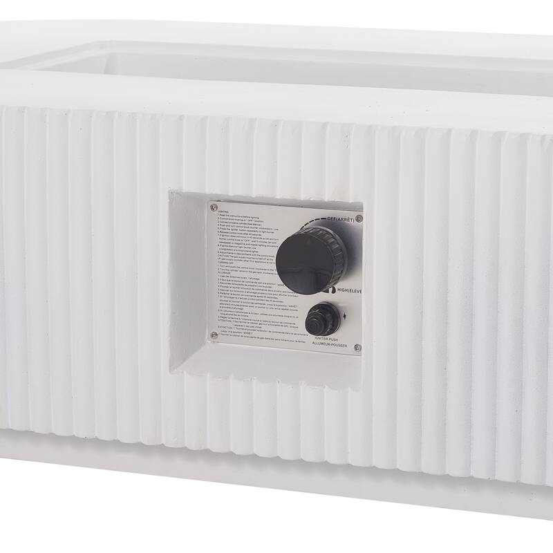 Christopher Knight Home - Lecce Outdoor 48.2" Rectangular MgO Fire Pit Table with 50,000 BTU Burner